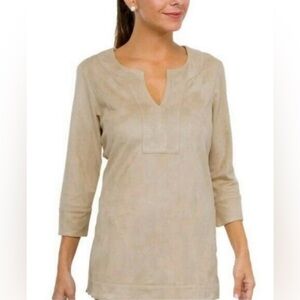 Gretchen Scott Designs Beige Tunic Top